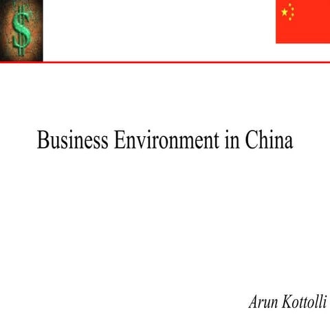 Business Environment In China