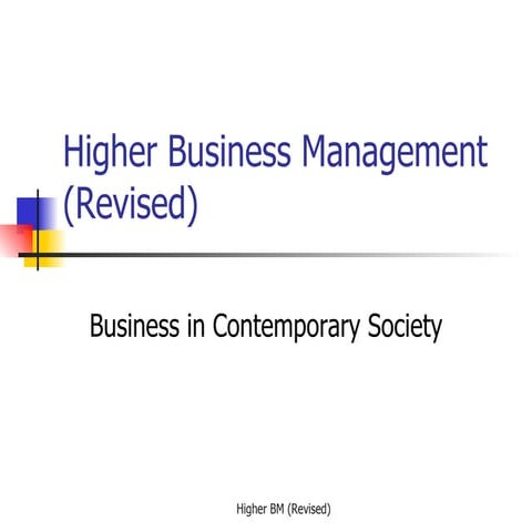 Business in Contemporary Society (Higher)