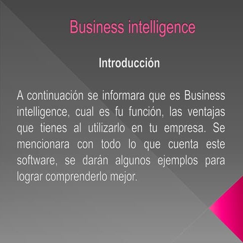 Business intelligence-