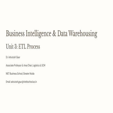 Comprehensive Guide to ETL Process in Business Intelligence and Data ...