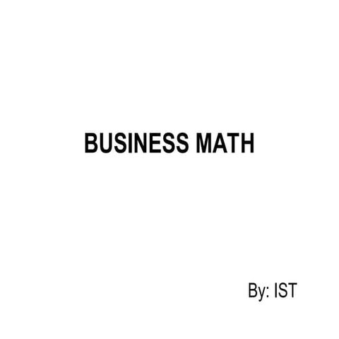 BUSINESS-MATHEMATICS. presentation- PPTX