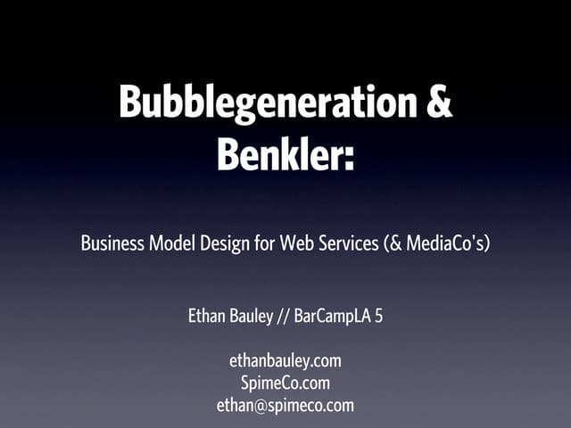 Business Model Design for Web Services: Ethan Bauley