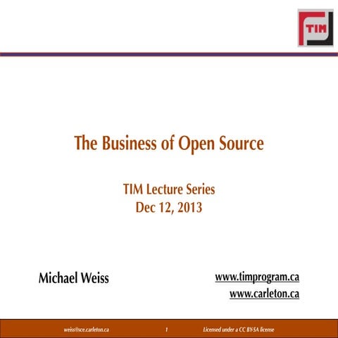 Business of Open Source | PPT