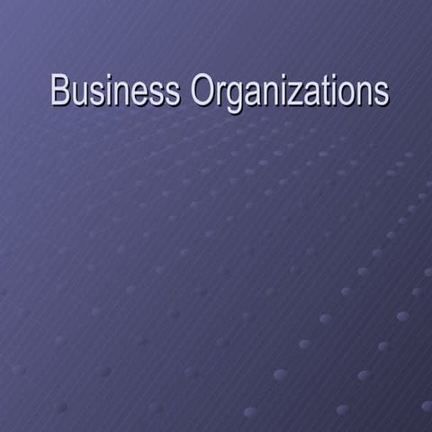Business Organizations | PPT