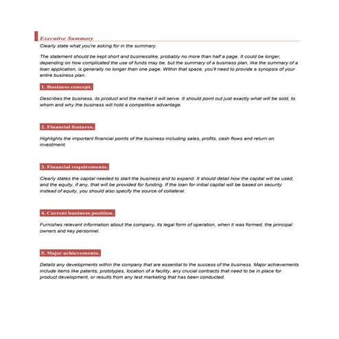 Business Plan Outline