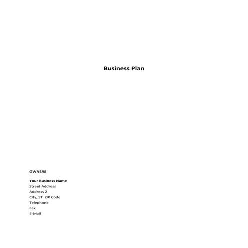 Business plan-template
