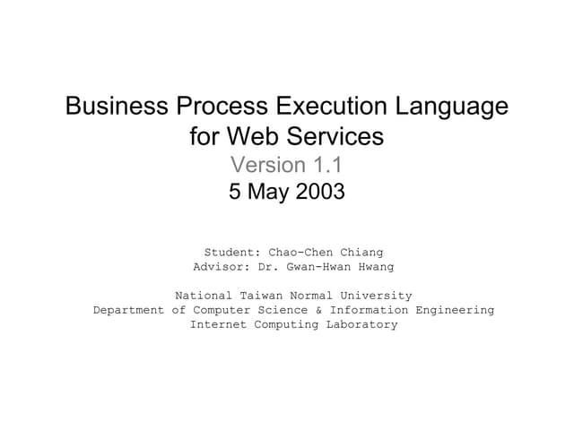 Business Process Execution Language