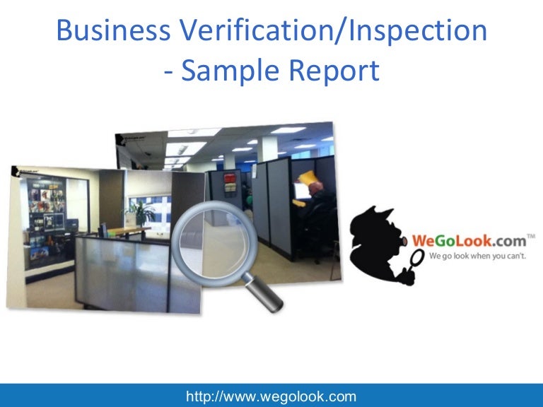 Business Verification and Inspection Sample Report
