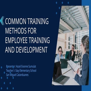 Common Training Methods for Employee Training and Development