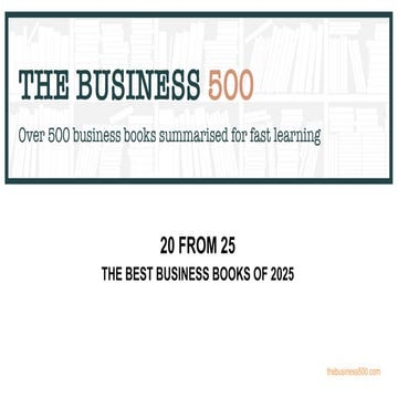Summaries of the 20 best business books of 2025.