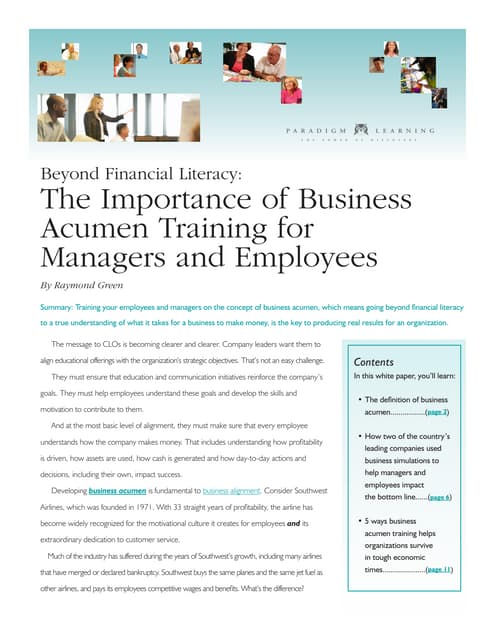 How To Develop Business Acumen Pdf Business Acumen | PDF
