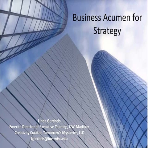 Business acumen for strategy