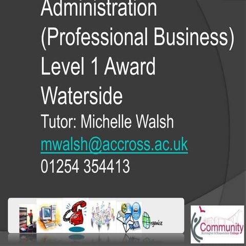 Business administration level 1 award pp 1 oct 15