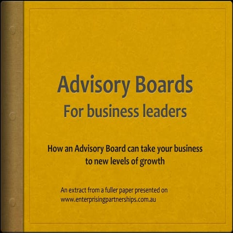 Advisory boards for business leaders