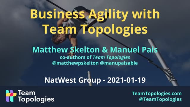 Business agility with Team Topologies - NatWest Group - 2021-01-19