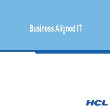 Business Aligned IT - Kurzfassung