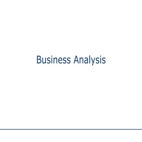 Business Analysis