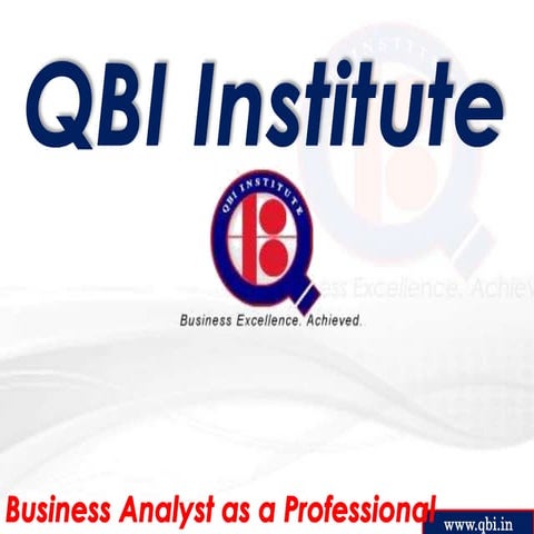 Business analyst as a Professional