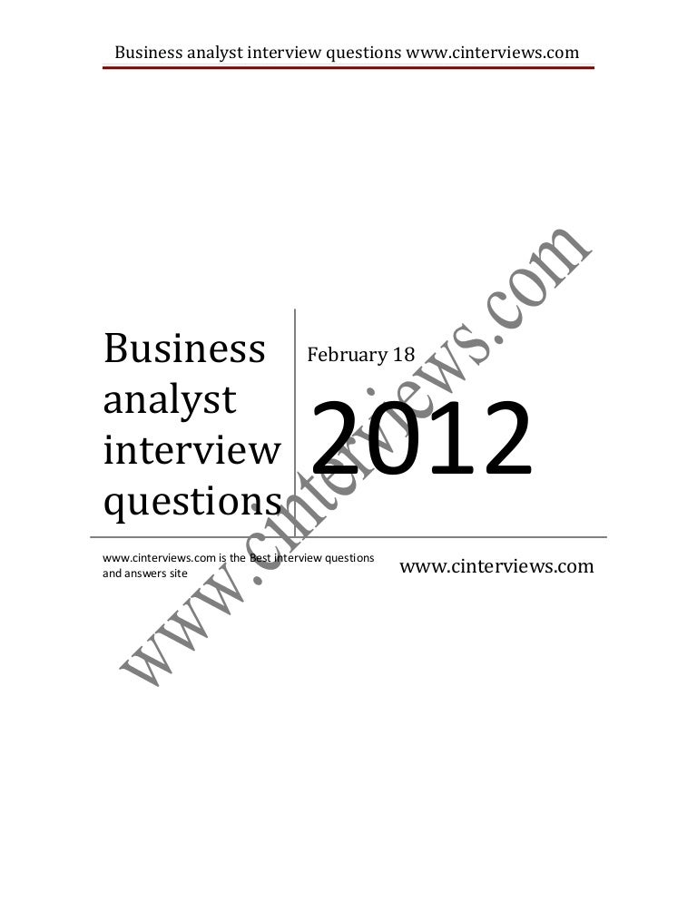 business analyst interview questions and answers
