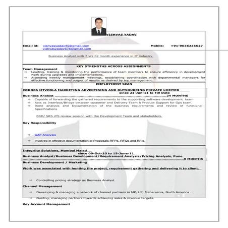 Business analyst resume 2014