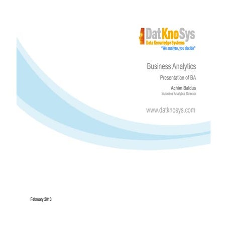 Business analytics presentation