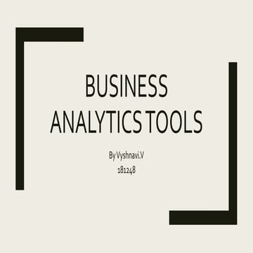 Business analytics tools