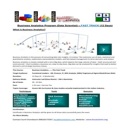 Business analytics training