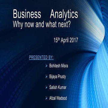 Business analytics why now_what next