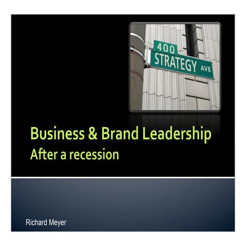 Business And Brand Leadership after a recession