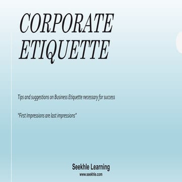 Business and corporate etiquette