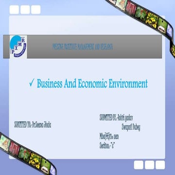 Rohit Business and economic environment