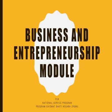 Business and entrepreneurship for pkbn 2017