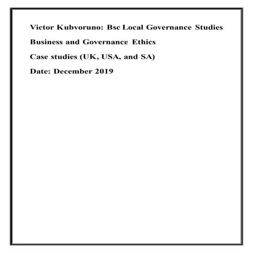 Business and governance ethics 