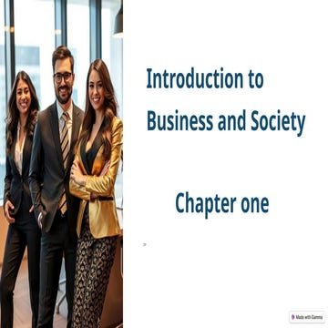 Business and society chapter one for mba