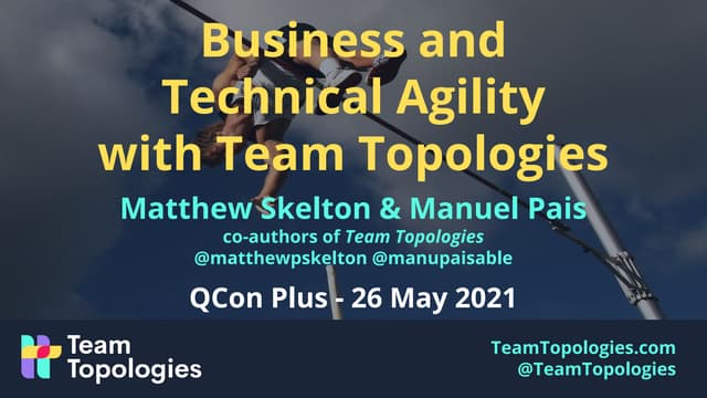 Business and technical agility with Team Topologies - QCon Plus - 2021-05-26