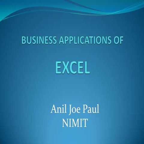 Business applications of excel