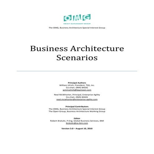 Business architecture scenarios v0.3.1.3
