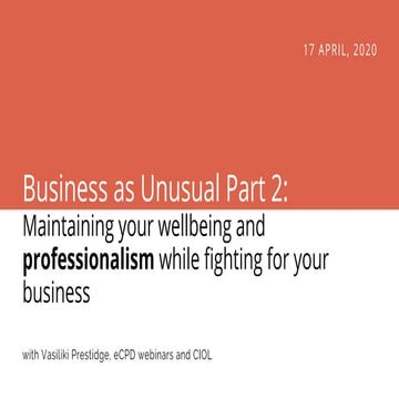 Business as unusual - part 2
