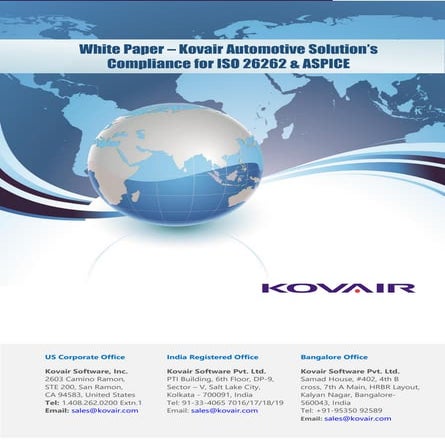 Kovair Automotive Solution’s Compliance for ISO 26262 & ASPICE - Whitepaper