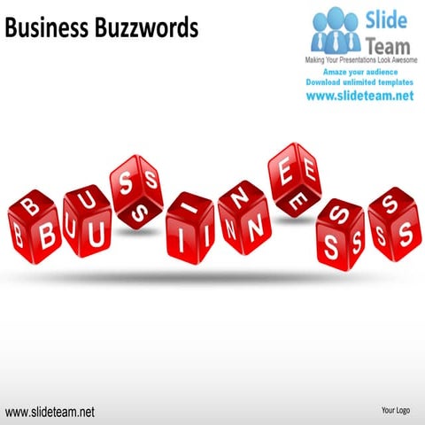 Business buzzwords in cubes building blocks stacked powerpoint presentation s...