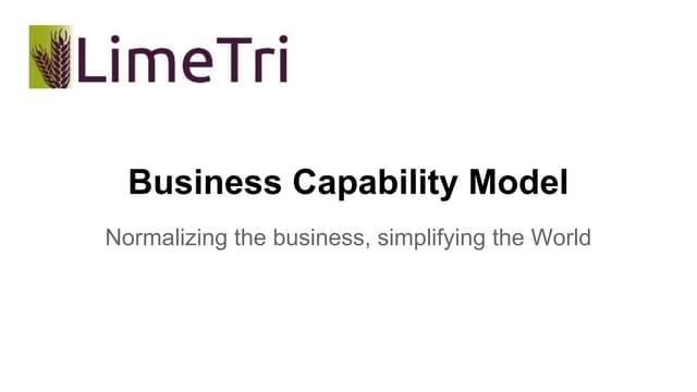 Business capability model v1.0