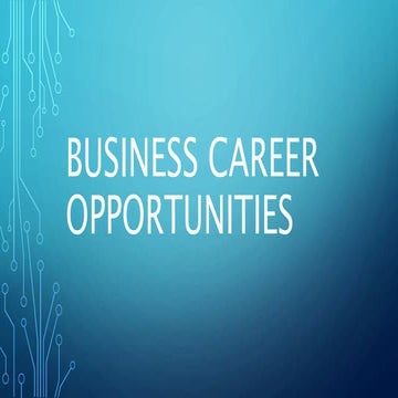 Business career oppurtunities