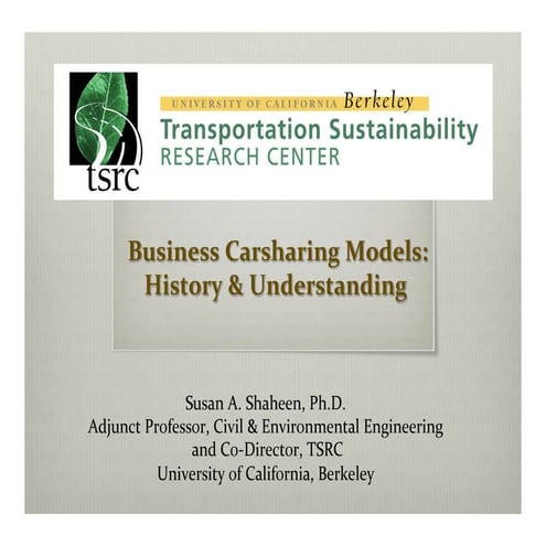 Business Carsharing Models: History & Understanding