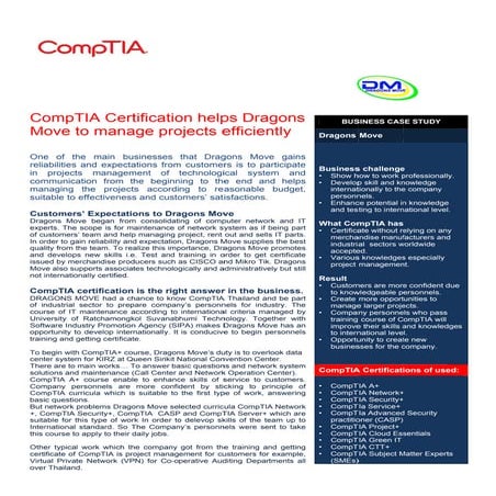 Business case CompTIA by DragonsMove