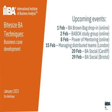 Bitesize BA techniques: business case development