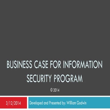 Business case for information security program