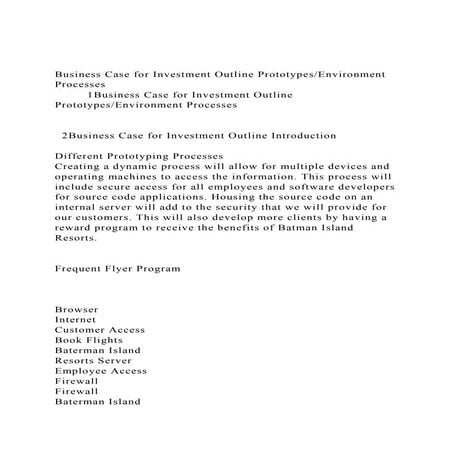 Business Case for Investment Outline PrototypesEnvironment Proc.docx