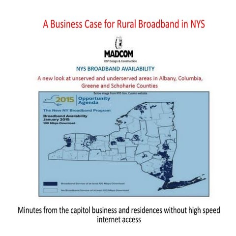 Business case for rural broadband in NYS (Albany, Columbia & Greene counties)