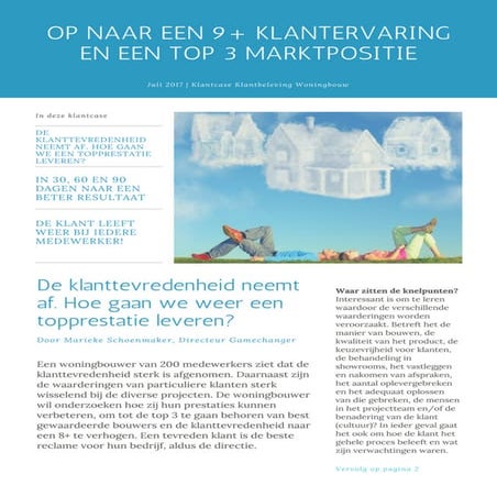 Businesscase Klantbeleving Woningbouw