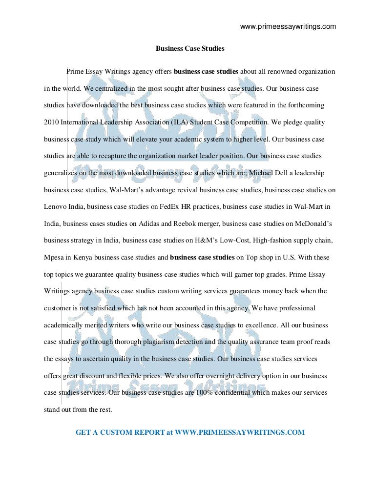 Business case study essay example image